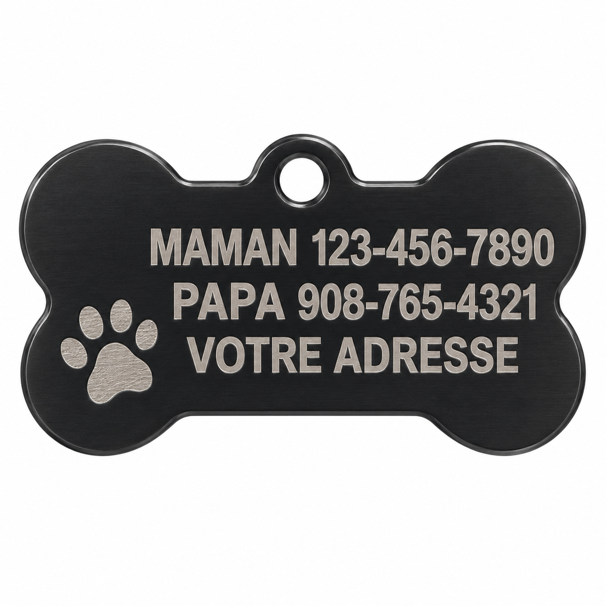 Médaille Élégance Personnalisable pour Animaux – Motif Patte Creusé.
