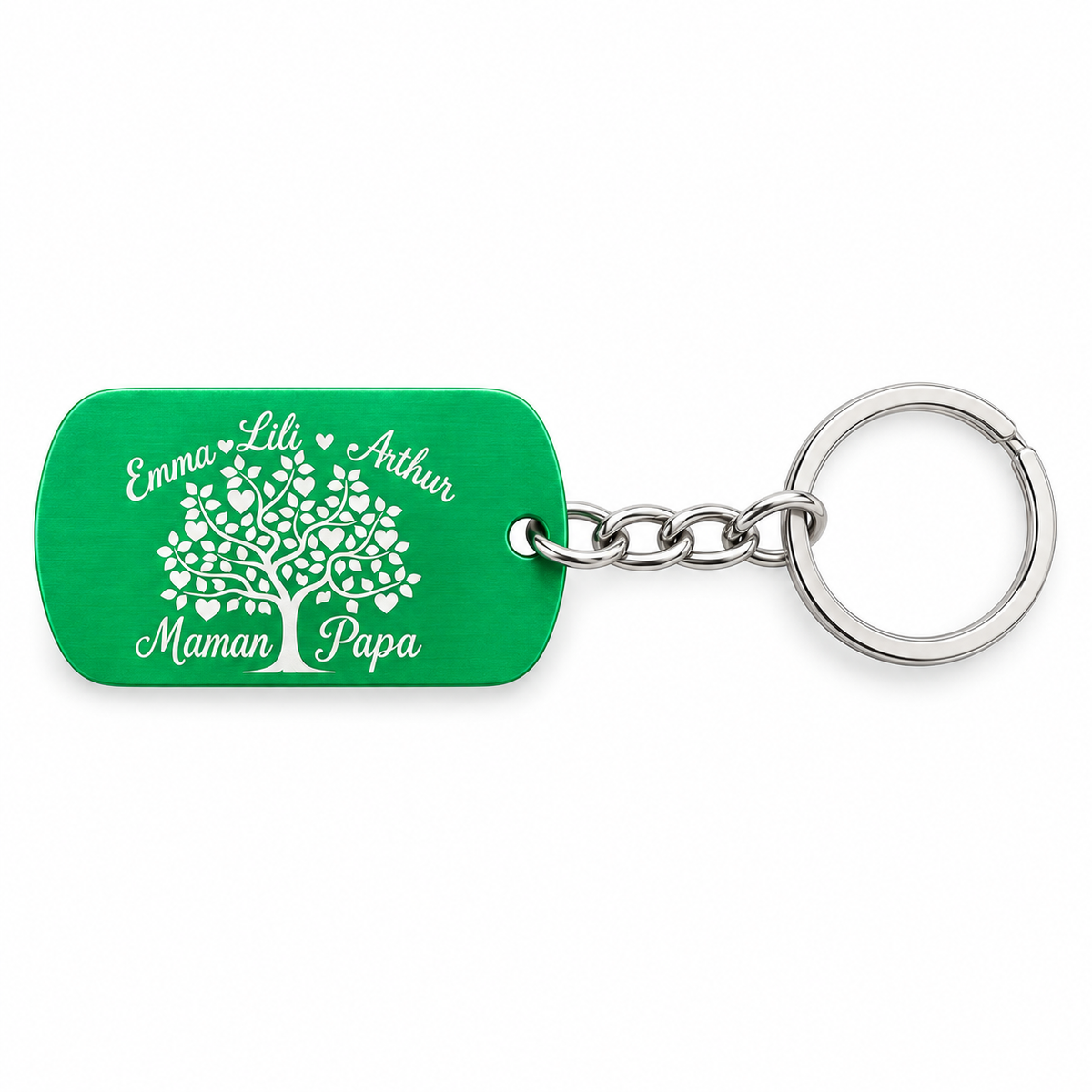 Porte-clés en acier inoxydable coloré personnalisable – Gravure au choix