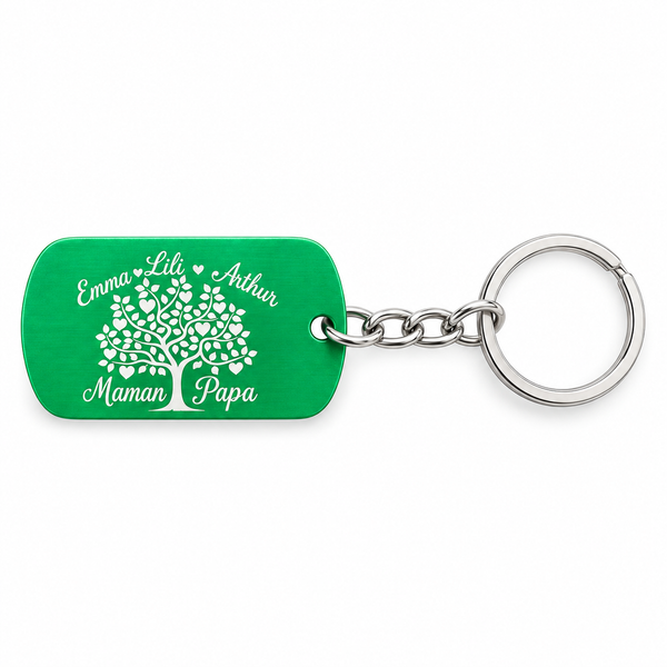 Porte-clés en acier inoxydable coloré personnalisable – Gravure au choix