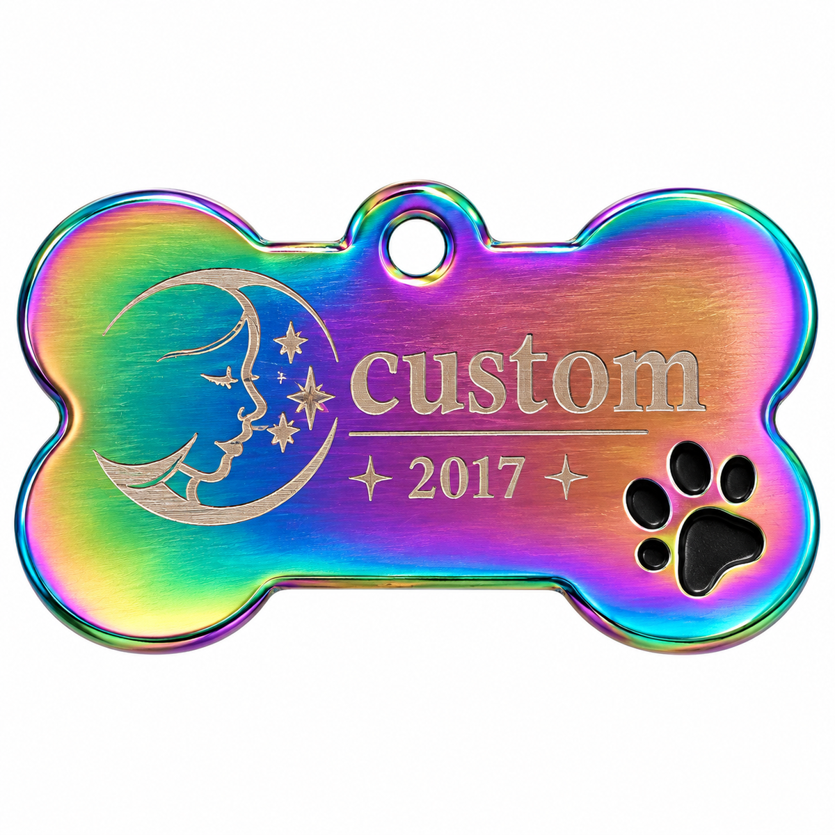 Médaille Élégance Personnalisable pour Animaux – Motif Patte Creusé.