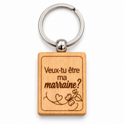 Porte-clés en bois personnalisable – Gravure au choix