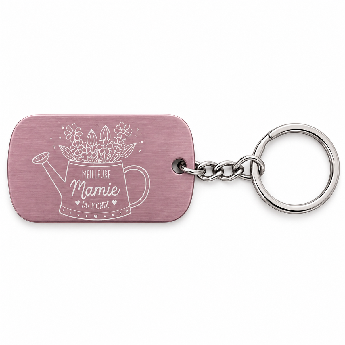 Porte-clés en acier inoxydable coloré personnalisable – Gravure au choix