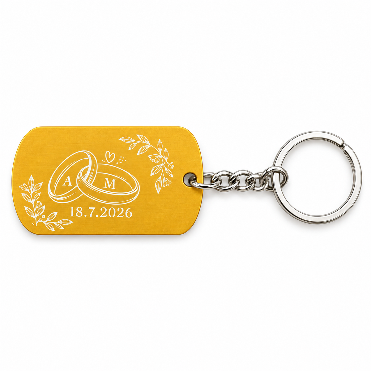 Porte-clés en acier inoxydable coloré personnalisable – Gravure au choix