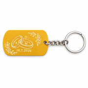 Porte-clés en acier inoxydable coloré personnalisable – Gravure au choix