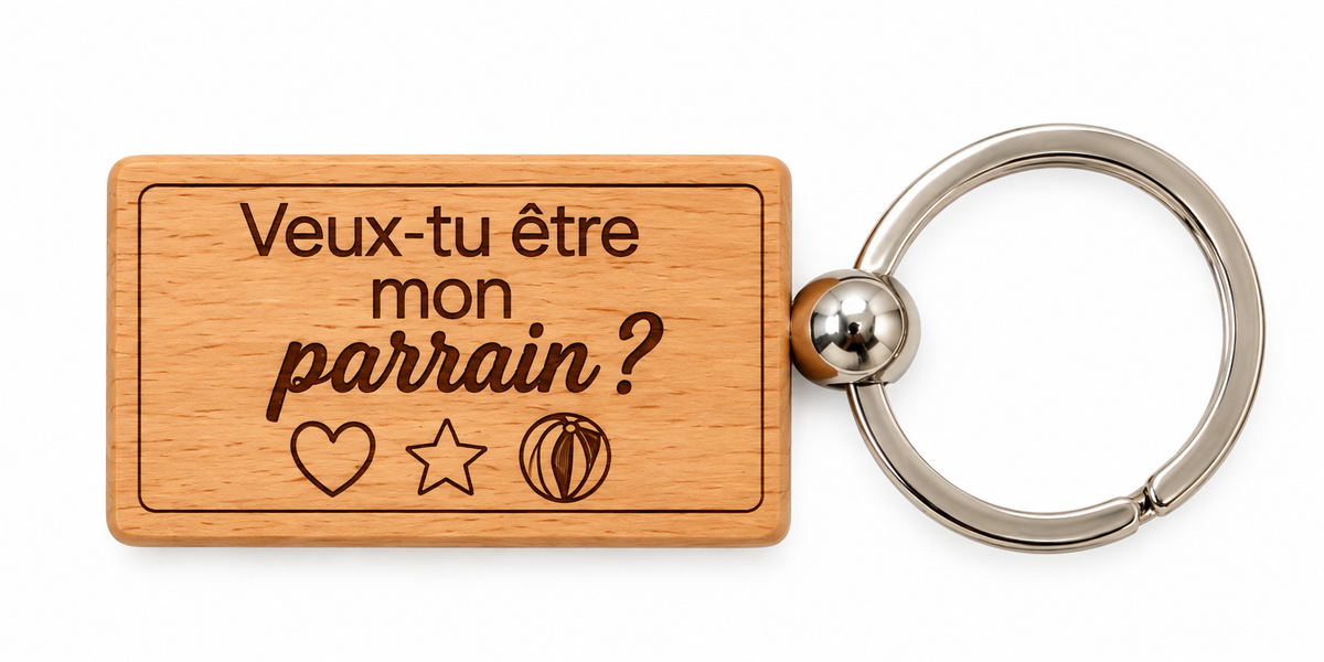 Porte-clés en bois personnalisable – Gravure au choix