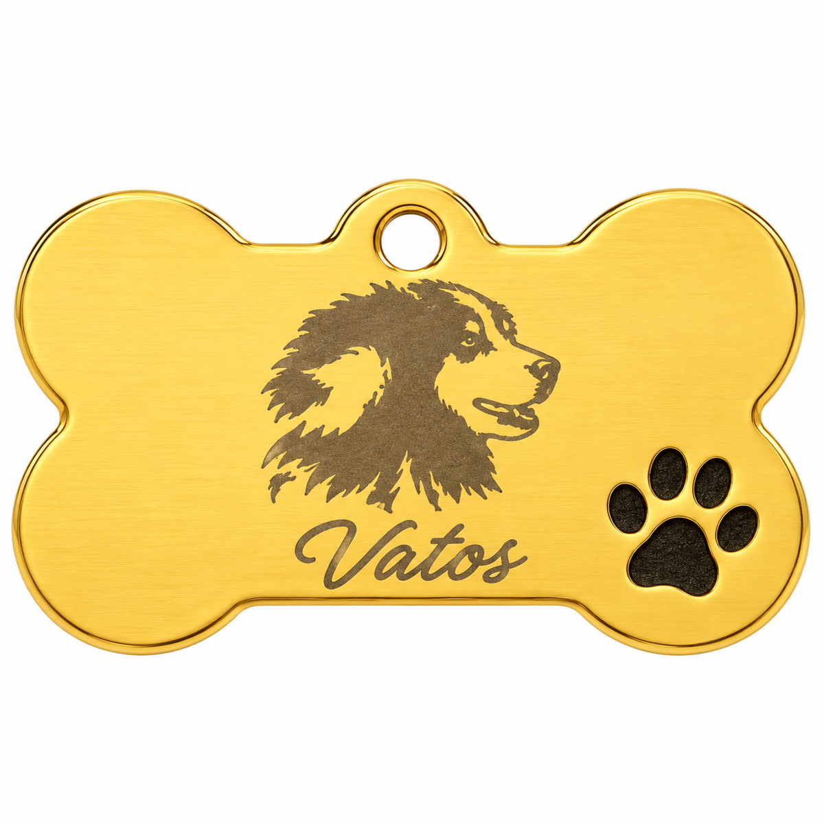 Médaille Élégance Personnalisable pour Animaux – Motif Patte Creusé.