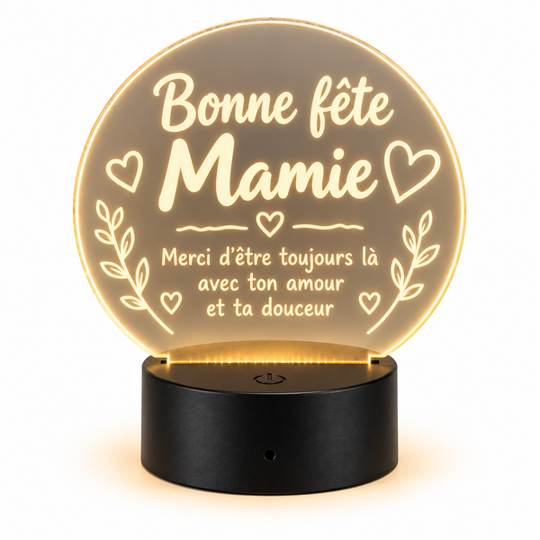 Lampe LED acrylique personnalisable – Photo, texte ou musique